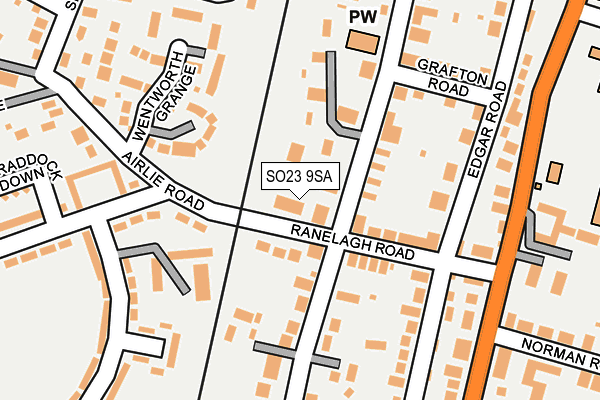 SO23 9SA map - OS OpenMap – Local (Ordnance Survey)