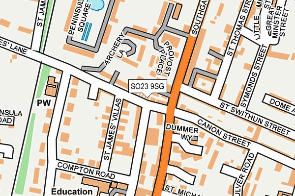SO23 9SG map - OS OpenMap – Local (Ordnance Survey)