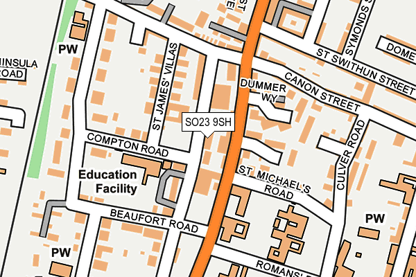 SO23 9SH map - OS OpenMap – Local (Ordnance Survey)