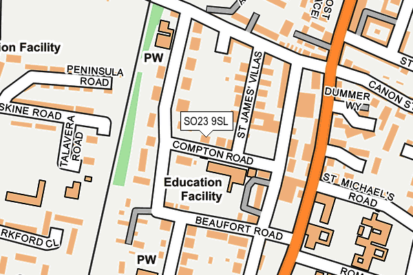 SO23 9SL map - OS OpenMap – Local (Ordnance Survey)