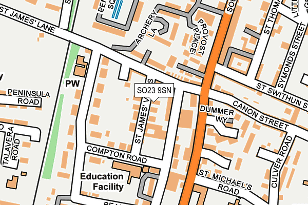 SO23 9SN map - OS OpenMap – Local (Ordnance Survey)