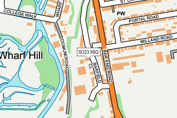 SO23 9SQ map - OS OpenMap – Local (Ordnance Survey)