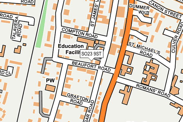 SO23 9ST map - OS OpenMap – Local (Ordnance Survey)