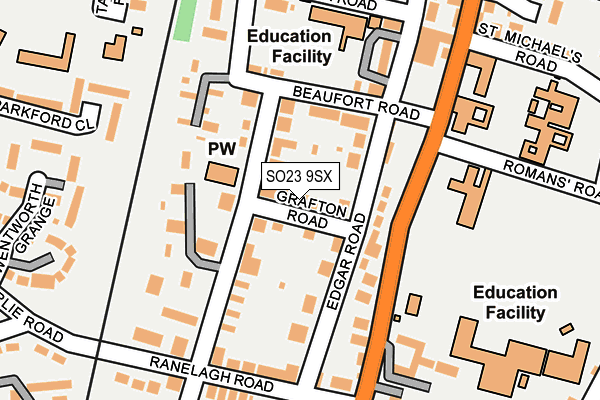 SO23 9SX map - OS OpenMap – Local (Ordnance Survey)