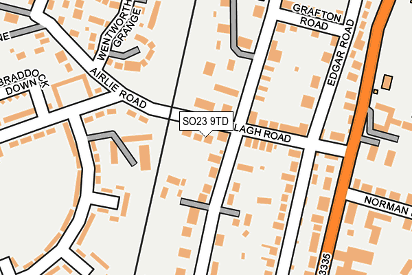 SO23 9TD map - OS OpenMap – Local (Ordnance Survey)
