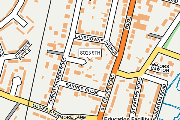 SO23 9TH map - OS OpenMap – Local (Ordnance Survey)