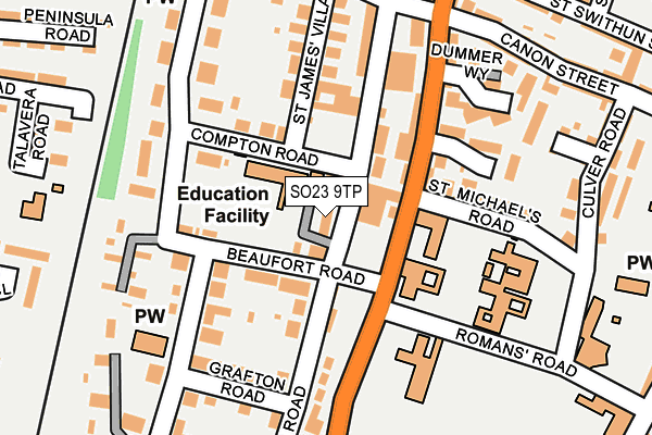 SO23 9TP map - OS OpenMap – Local (Ordnance Survey)