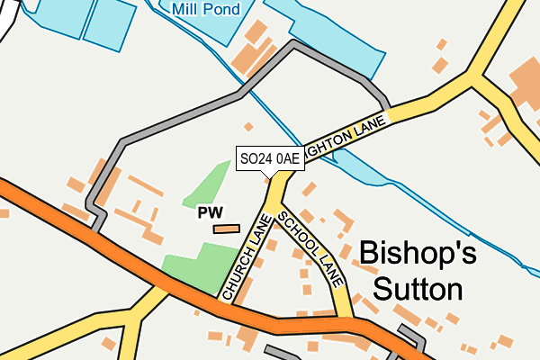 SO24 0AE map - OS OpenMap – Local (Ordnance Survey)