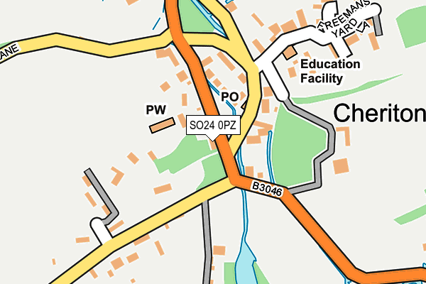 SO24 0PZ map - OS OpenMap – Local (Ordnance Survey)