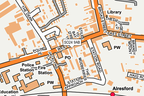 SO24 9AB map - OS OpenMap – Local (Ordnance Survey)
