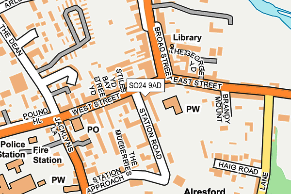 SO24 9AD map - OS OpenMap – Local (Ordnance Survey)