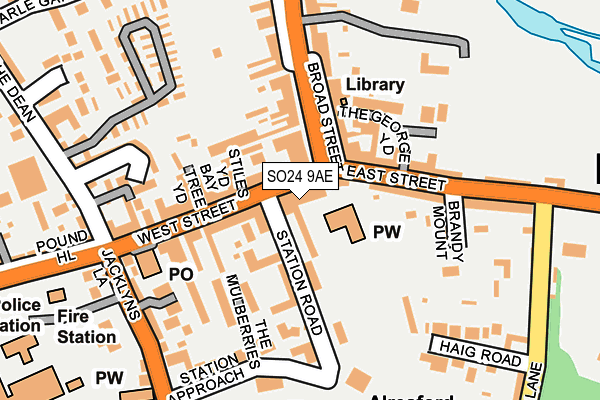 SO24 9AE map - OS OpenMap – Local (Ordnance Survey)