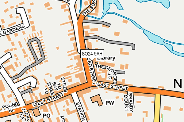 SO24 9AH map - OS OpenMap – Local (Ordnance Survey)