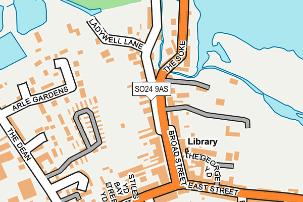SO24 9AS map - OS OpenMap – Local (Ordnance Survey)