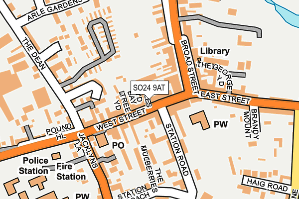 SO24 9AT map - OS OpenMap – Local (Ordnance Survey)