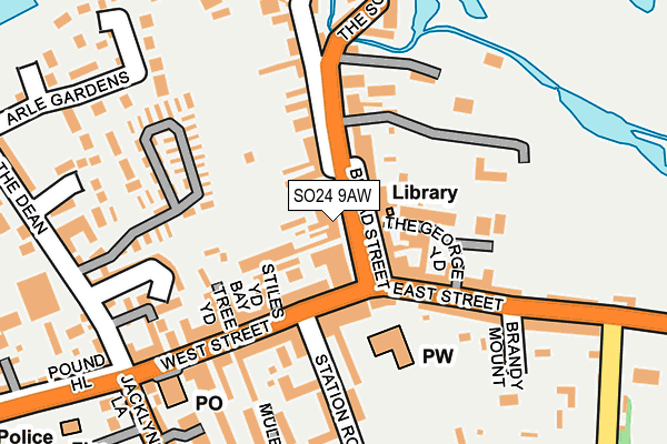 SO24 9AW map - OS OpenMap – Local (Ordnance Survey)