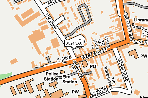 SO24 9AX map - OS OpenMap – Local (Ordnance Survey)