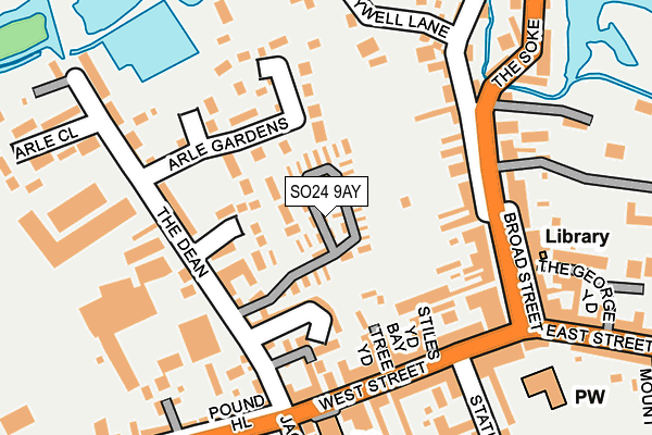 SO24 9AY map - OS OpenMap – Local (Ordnance Survey)