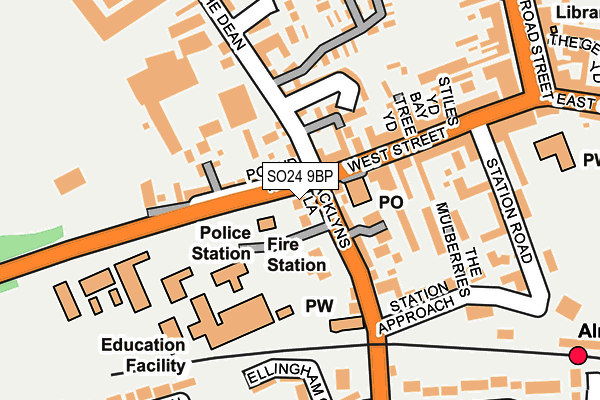 SO24 9BP map - OS OpenMap – Local (Ordnance Survey)