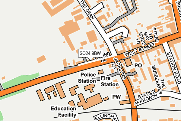 SO24 9BW map - OS OpenMap – Local (Ordnance Survey)