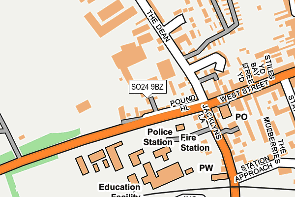 SO24 9BZ map - OS OpenMap – Local (Ordnance Survey)