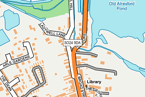 SO24 9DA map - OS OpenMap – Local (Ordnance Survey)