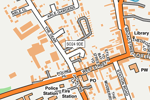 SO24 9DE map - OS OpenMap – Local (Ordnance Survey)