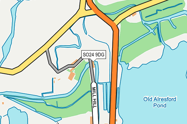 SO24 9DG map - OS OpenMap – Local (Ordnance Survey)