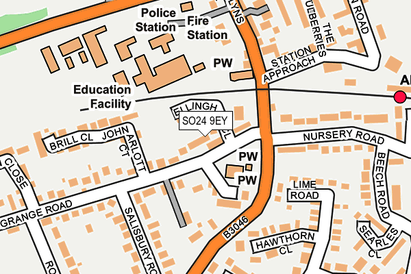 SO24 9EY map - OS OpenMap – Local (Ordnance Survey)