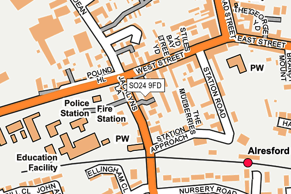 SO24 9FD map - OS OpenMap – Local (Ordnance Survey)