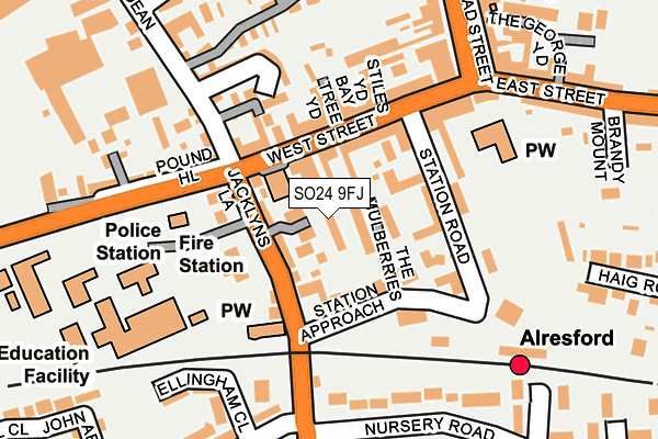 SO24 9FJ map - OS OpenMap – Local (Ordnance Survey)