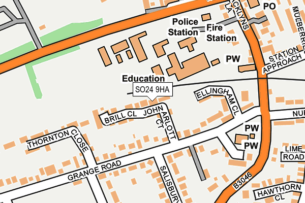 SO24 9HA map - OS OpenMap – Local (Ordnance Survey)