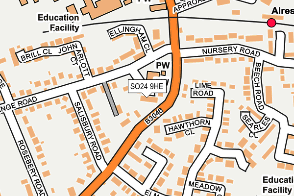 SO24 9HE map - OS OpenMap – Local (Ordnance Survey)