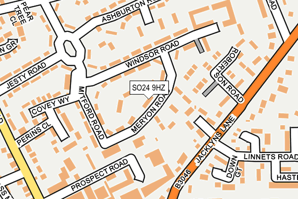 SO24 9HZ map - OS OpenMap – Local (Ordnance Survey)