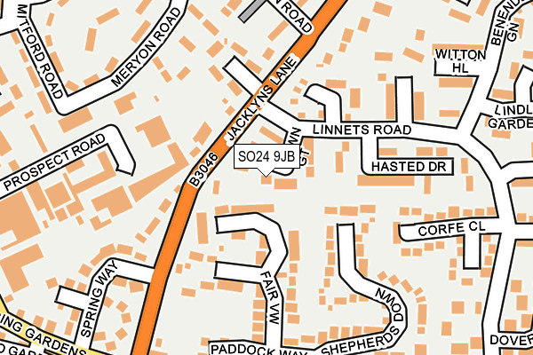 SO24 9JB map - OS OpenMap – Local (Ordnance Survey)