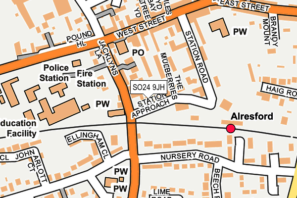 SO24 9JH map - OS OpenMap – Local (Ordnance Survey)