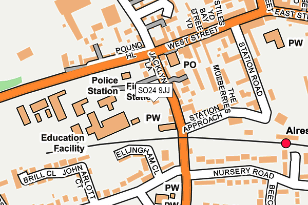 SO24 9JJ map - OS OpenMap – Local (Ordnance Survey)