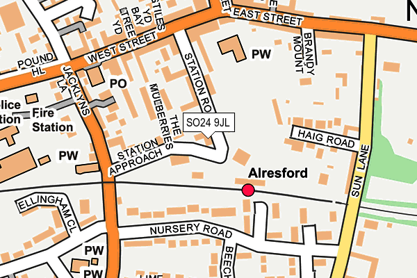 SO24 9JL map - OS OpenMap – Local (Ordnance Survey)