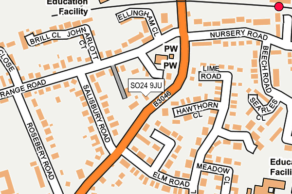 SO24 9JU map - OS OpenMap – Local (Ordnance Survey)