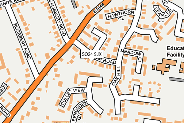 SO24 9JX map - OS OpenMap – Local (Ordnance Survey)