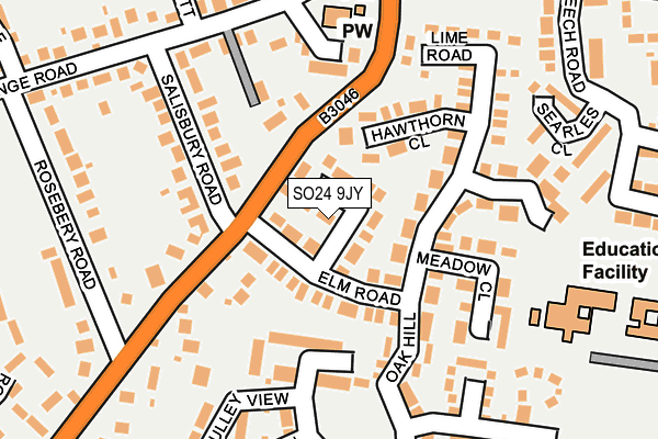 SO24 9JY map - OS OpenMap – Local (Ordnance Survey)