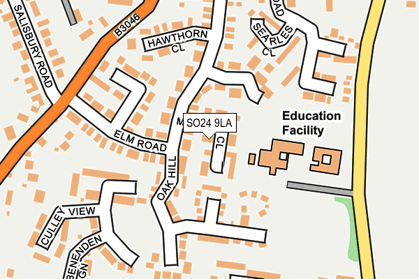 SO24 9LA map - OS OpenMap – Local (Ordnance Survey)