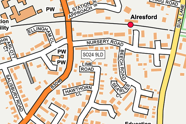 SO24 9LD map - OS OpenMap – Local (Ordnance Survey)