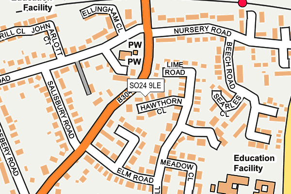 SO24 9LE map - OS OpenMap – Local (Ordnance Survey)