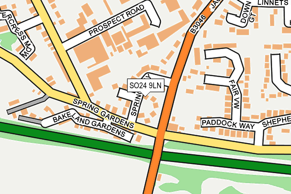 SO24 9LN map - OS OpenMap – Local (Ordnance Survey)