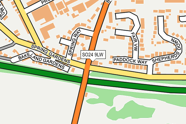 SO24 9LW map - OS OpenMap – Local (Ordnance Survey)