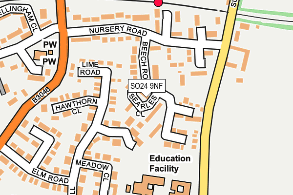SO24 9NF map - OS OpenMap – Local (Ordnance Survey)