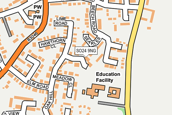 SO24 9NG map - OS OpenMap – Local (Ordnance Survey)