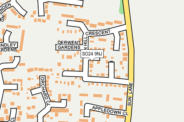 SO24 9NJ map - OS OpenMap – Local (Ordnance Survey)