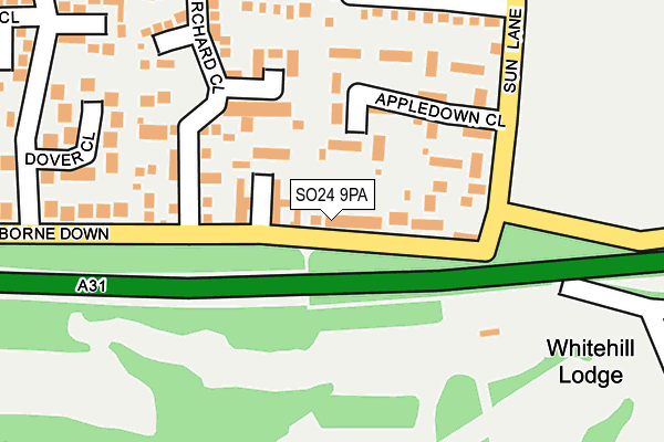 SO24 9PA map - OS OpenMap – Local (Ordnance Survey)